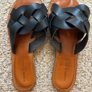 Women’s Rock & Candy Black Woven Sandals